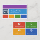 Computerreparatie - Creative Modern Metro Style Visitekaartje (Voorkant / Achterkant)