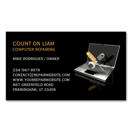 Computerreparatie Magnetisch Visitekaartje (Voorkant)