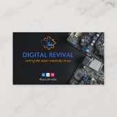 computerreparatiebedrijf | Modern Dark Visitekaartje (Achterkant)