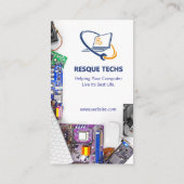 computerreparatiebedrijf | Modern wit portret Visitekaartje (Achterkant)