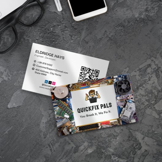 computerreparatiebedrijf | Sparepart White Visitekaartje