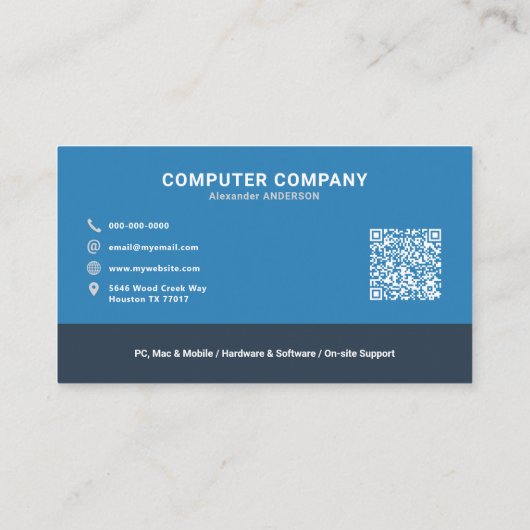 Computerreparatieservices Visitekaartje (Achterkant)