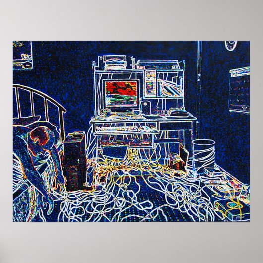 Computers en draden poster (Voorkant)