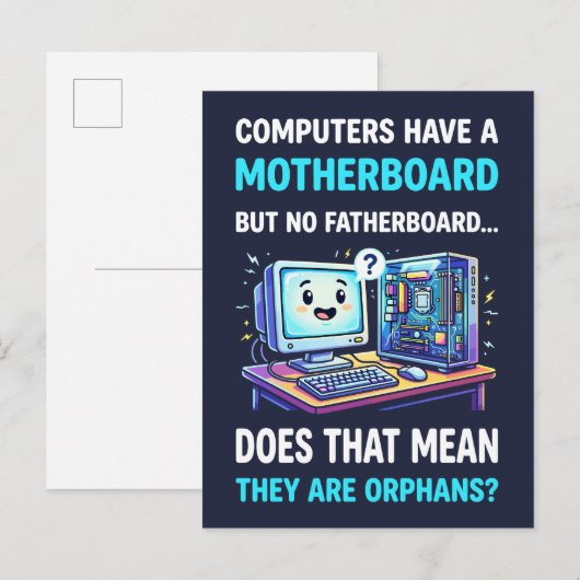 Computers Hebben Motherboard Geen Fatherboard Grap Briefkaart (Voorkant / Achterkant)