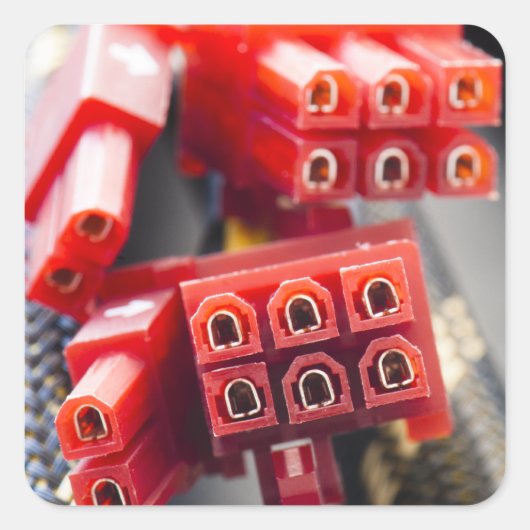 Computers-kabelconnector Vierkante Sticker (Voorkant)