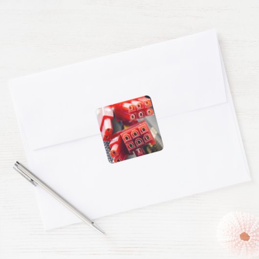 Computers-kabelconnector Vierkante Sticker (Envelop)