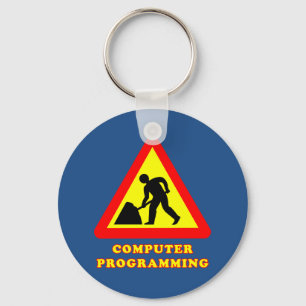 Computers programmeren Funny verkeersbord humor Sleutelhanger