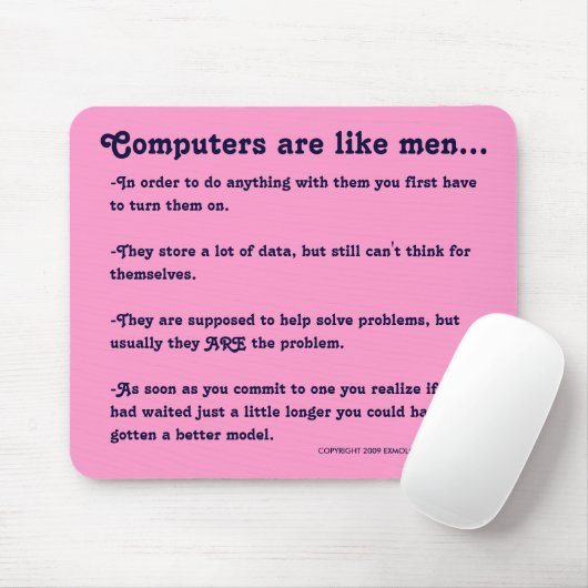Computers zijn als mannen... muismat (Met muis)