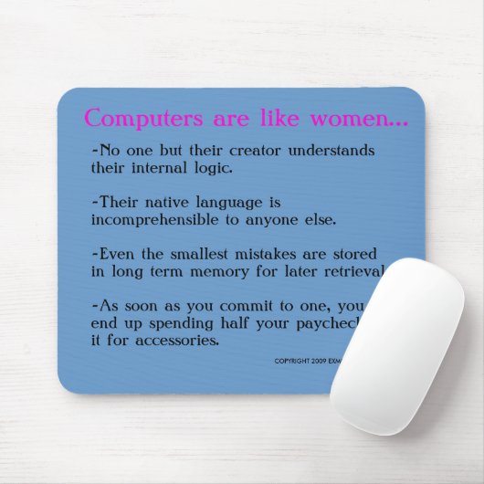 Computers zijn als vrouwen... muismat (Met muis)