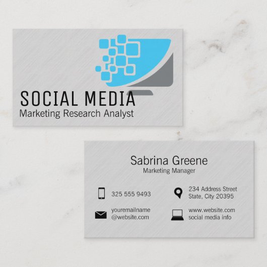 Computerscherm Digitale Logo Visitekaartje (Voorkant / Achterkant)