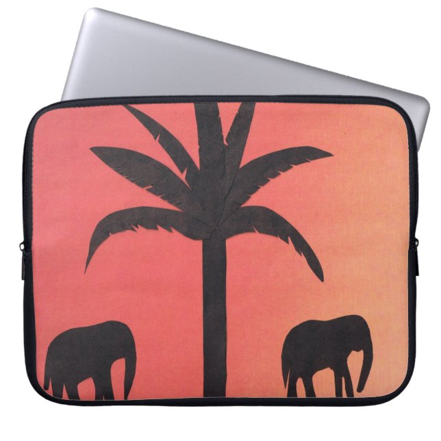 ComputerSleeve met ellefant design Laptop Sleeve (Voorkant)