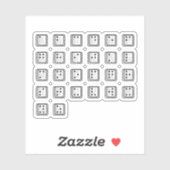 Computersleutel Alfabet Braille Sticker (Vel)