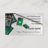 Computerspecialist en computerreparatiespecialist visitekaartje (Achterkant)