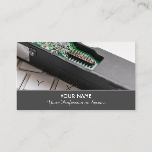 Computerspecialist en computerreparatiespecialist visitekaartje (Voorkant)