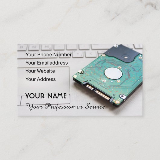 Computerspecialist en computerreparatiespecialist visitekaartje (Achterkant)