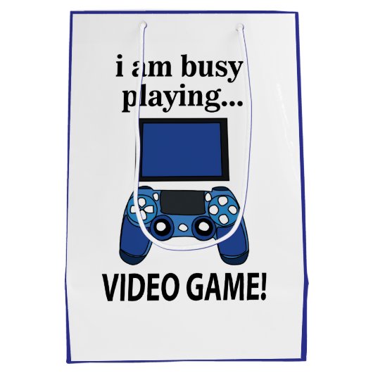 Computerspel dat ik aan het spelen ben Computerspe Medium Cadeauzakje (Achterkant)