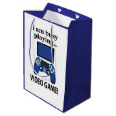 Computerspel dat ik aan het spelen ben Computerspe Medium Cadeauzakje (Achterkant Gekanteld)