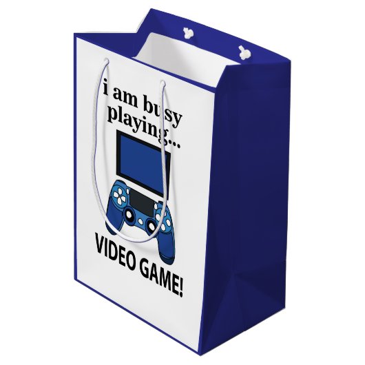 Computerspel dat ik aan het spelen ben Computerspe Medium Cadeauzakje (Achterkant Gekanteld)