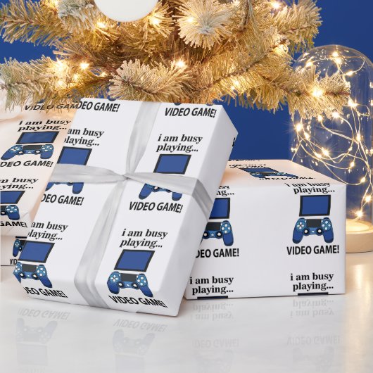 Computerspel dat ik nu aan het spelen ben Computer Cadeaupapier (Feestdagen)