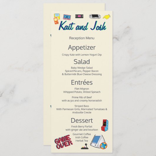 Computerspel Huwelijk Menu (Voorkant / Achterkant)