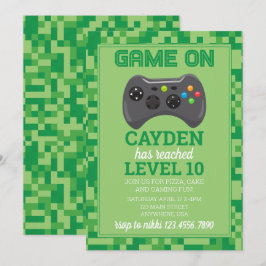 Computerspel Level omhoog Gamer Verjaardagsuitnodi Kaart