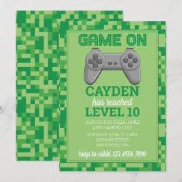 Computerspel Level omhoog Gamer Verjaardagsuitnodi Kaart