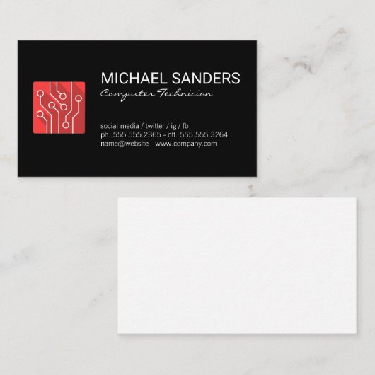 computertechnicus | Circuits Visitekaartje (Voorkant / Achterkant)