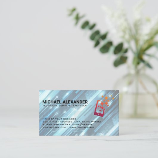 computertechnicus | Communicatieapparaat Visitekaartje (Staand voorkant)