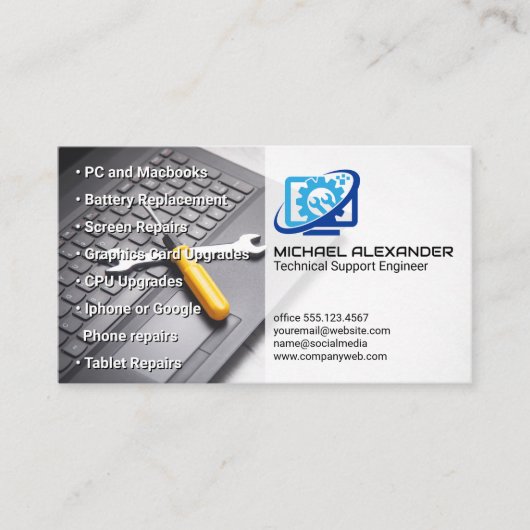 computertechnicus | Hardwaretools Visitekaartje (Voorkant)