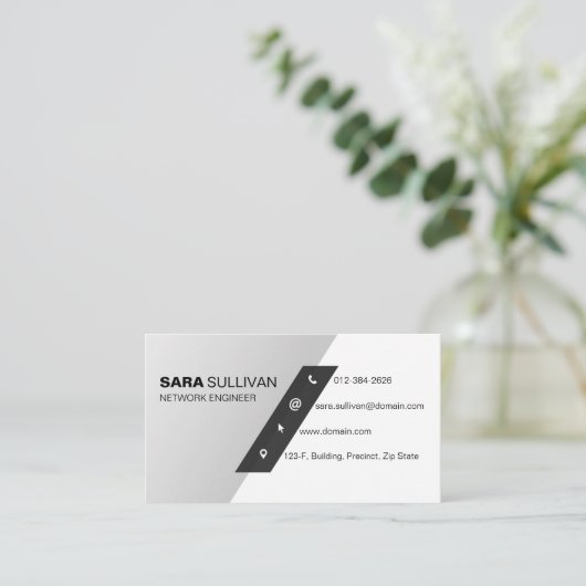 Computertechniek Technische eenvoudige diagonaal Visitekaartje (Staand voorkant)