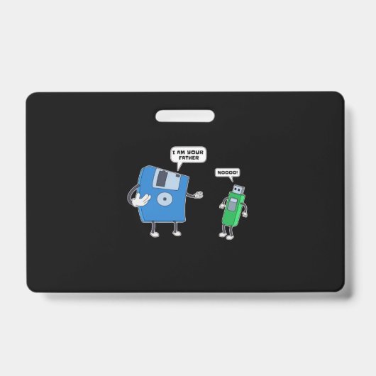 Computertechniek Vader & Zoon Floppy Disk Geschenk Badge (Voorzijde)