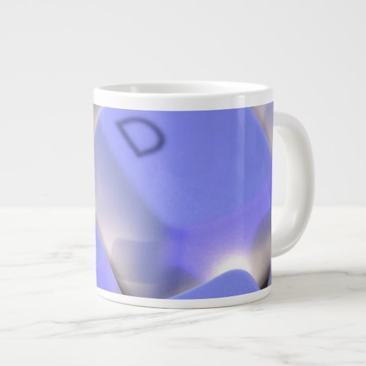 Computertoetsenbord blauw licht grote koffiekop (Voorkant rechts)