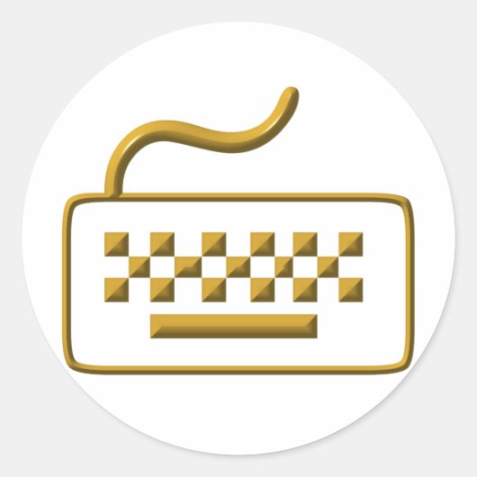 Computertoetsenbord Ronde Sticker (Voorkant)