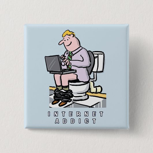 Computerverslaving, internet- en sociale media-ver vierkante button 5,1 cm (Voorkant)