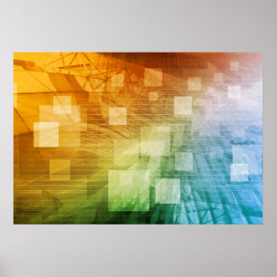 Computerwetenschap als Abstracte achtergrondkunst Poster