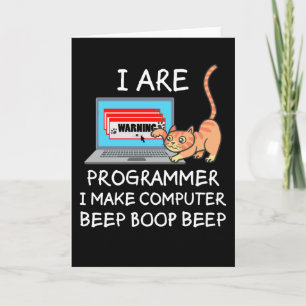 Computerwetenschap IT Computer Kat Grappige Spreuk Kaart