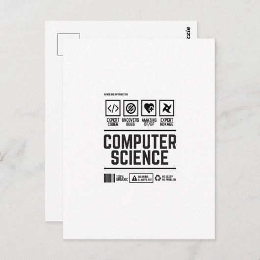 computerwetenschappen briefkaart (Voorkant / Achterkant)