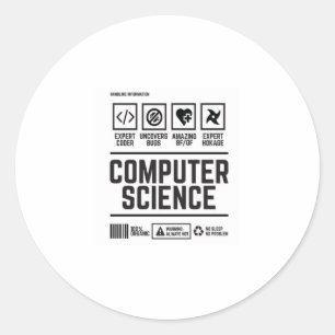 computerwetenschappen ronde sticker