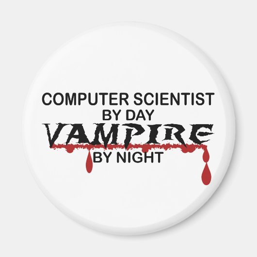 Computerwetenschapper overdag, Vampier bij nacht Magneet (Voorkant)