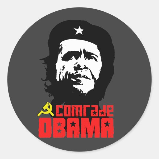 Comrade Obama Ronde Sticker (Voorkant)