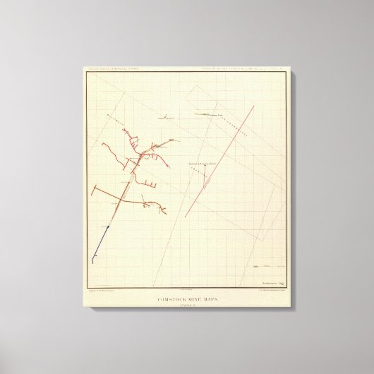 Comstock Mine Maps Number VIX Canvas Afdruk (Voorkant)