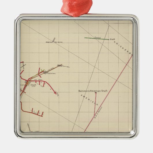 Comstock Mine Maps Number VIX Metalen Ornament (Voorkant)