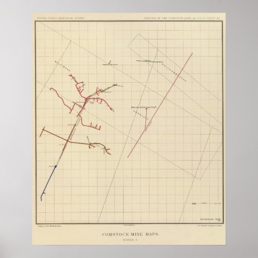 Comstock Mine Maps Number VIX Poster (Voorkant)
