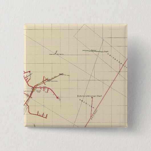 Comstock Mine Maps Number VIX Vierkante Button 5,1 Cm (Voorkant)