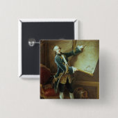 Comte de Vaudreuil, 1758 Vierkante Button 5,1 Cm (Voorkant /achterkant)