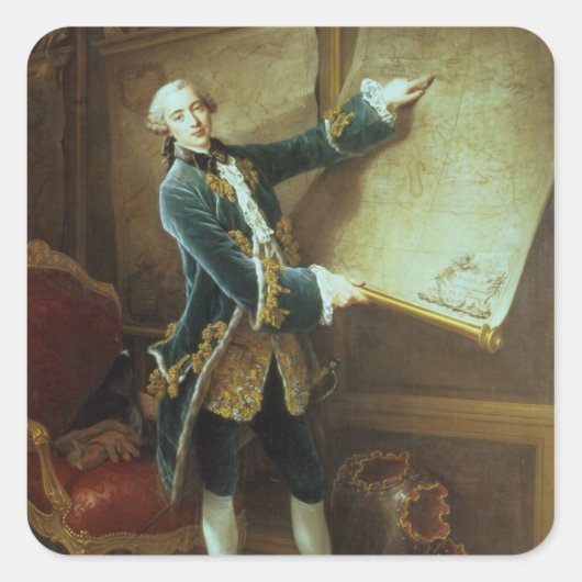 Comte de Vaudreuil, 1758 Vierkante Sticker (Voorkant)