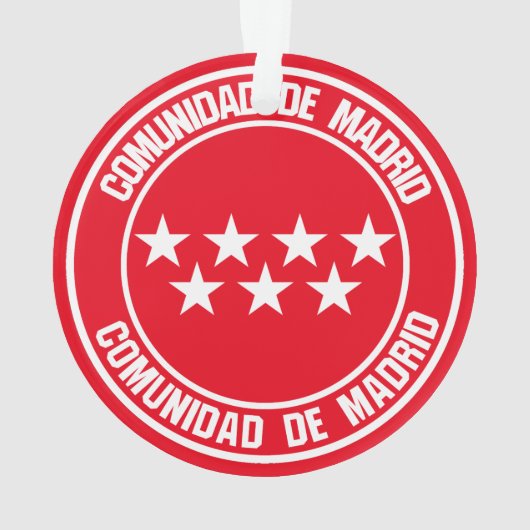 Comunidad de Madrid Round Emblem Ornament (achterkant)