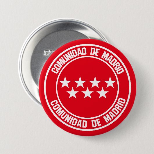 Comunidad de Madrid Round Emblem Ronde Button 7,6 Cm (Voorkant /achterkant)