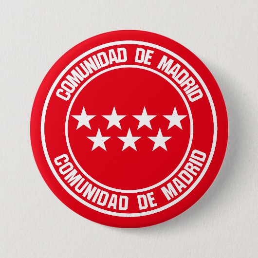Comunidad de Madrid Round Emblem Ronde Button 7,6 Cm (Voorkant)