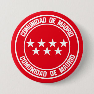 Comunidad de Madrid Round Emblem Ronde Button 7,6 Cm